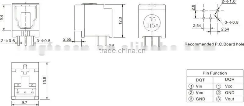 AV pin jack/ optic fiber connector DQT(R)-020