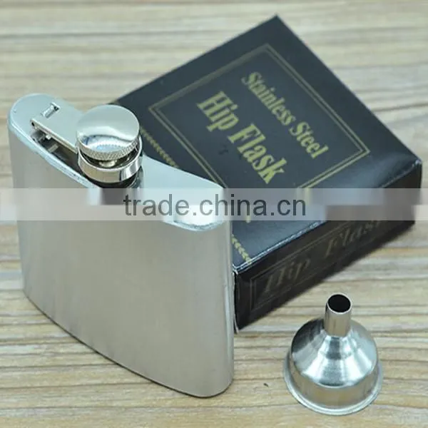 7oz Mini Hip Flask Stainless Steel Portable with leather/ Hip Flask with2 Cups 1 Funnel