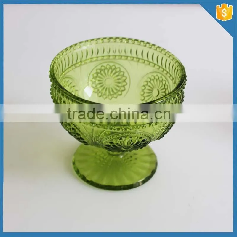 LXHY-EC0818 green colored glass goblet