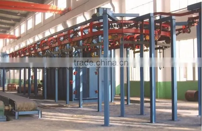 Step by step monorail shot blasting machines