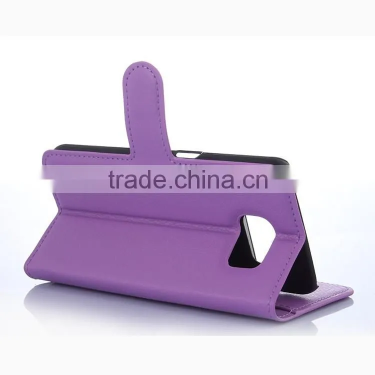Low Price China Mobile Phone Leather Wallet Stand Case For Samsung Galaxy S6 Edge