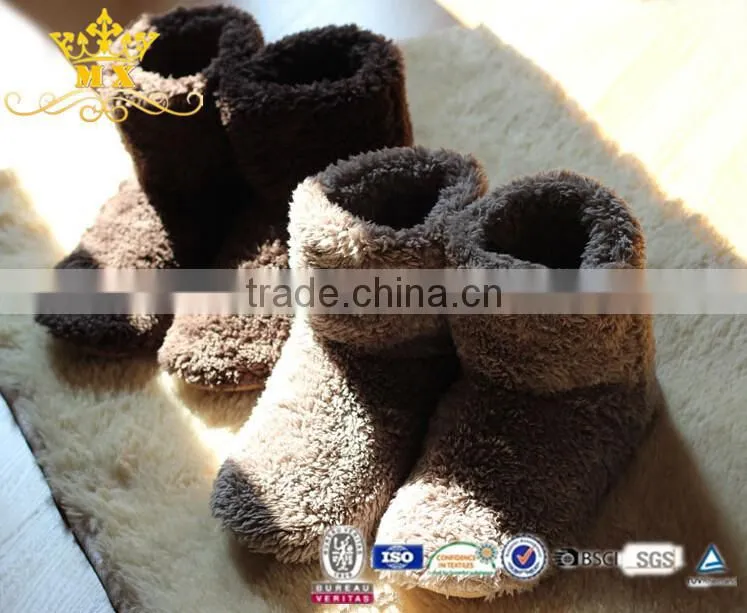 shining trim warm winter faux fur glitter ankle indoor boot for girls