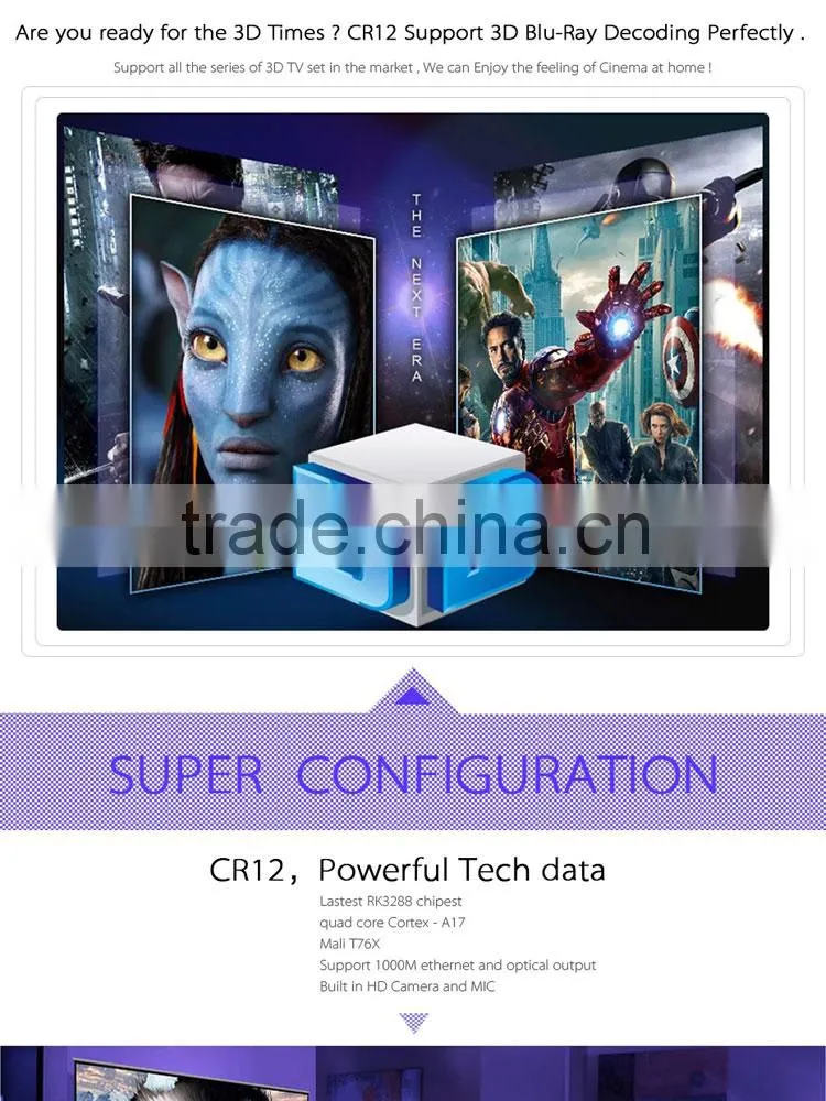 2016 Real Manufature for RK3288 Ultra Quad-core Android TV Box