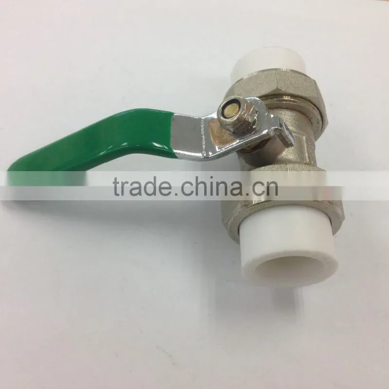 2" DN63 model LX1007 ball valve ,full flow double PPR connection flat lever