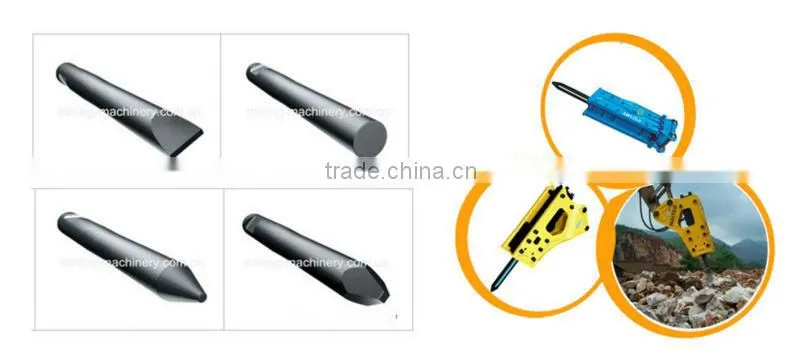 chisel for hydraulic breaker DAEMO MONTABERT Brv-Brh series and ATLAS COPCO hydraulic hammer breakers