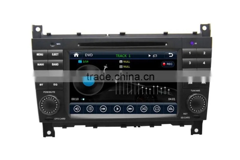 High performance dual-core in-dash car audio dvd for BENZ W203 CLK with Rear View Camera GPS BT Phonebook TV Radio