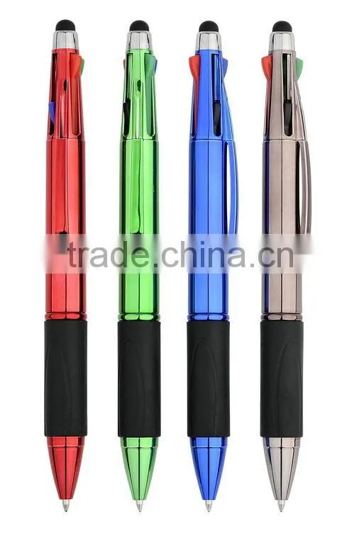 plastic tricolor pen stylus for promotion