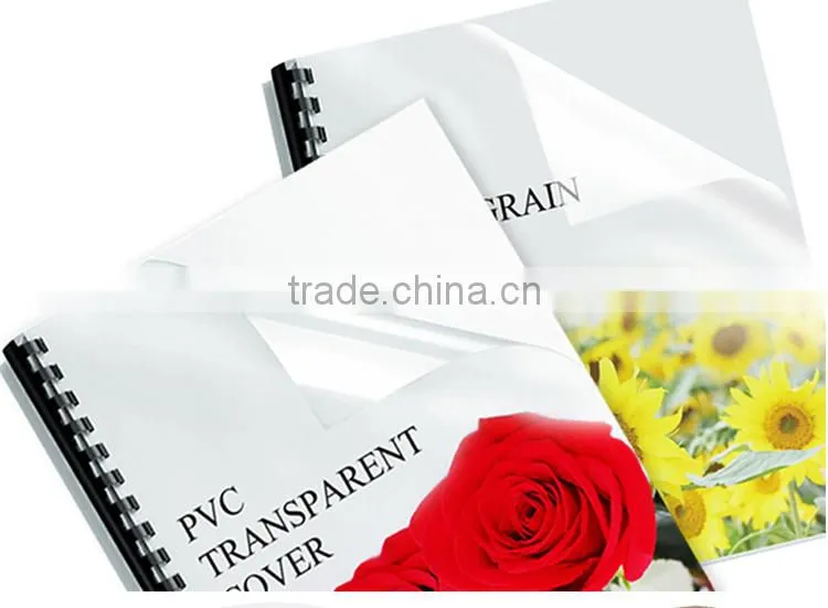 A3 A4 Clear PVC Book Binding Cover Colorful Transparent Sheet Binding Plastic Cover