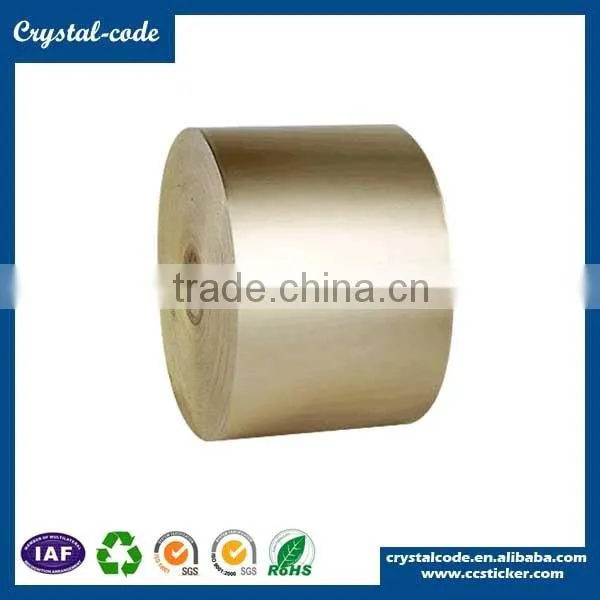 Glossy gold weatherproof peelable heat-melt glue aluminum foil sticker