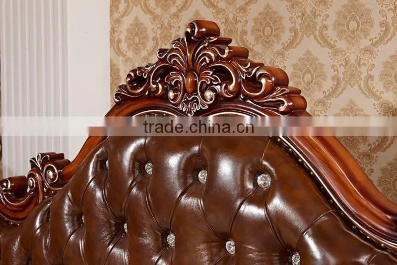 2016 Yumian luxury European type Classic style bedroom set Bed Bedside table Wardrobe Dressing table Commode