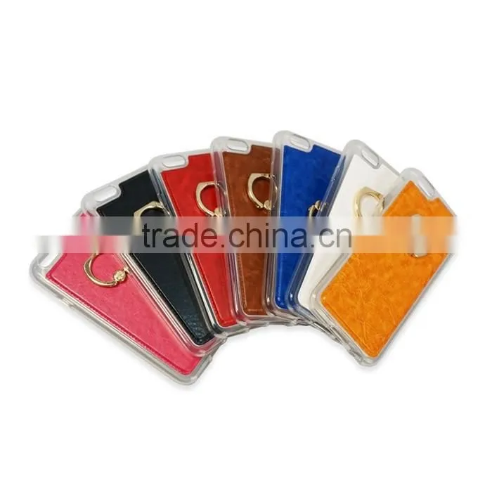 Multifunction PU Leather Back Case for iPhone 6s with Ring Holder Stand