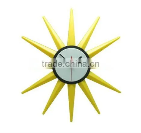 creative colourful Plastic quartz wall clock -- star or sun style