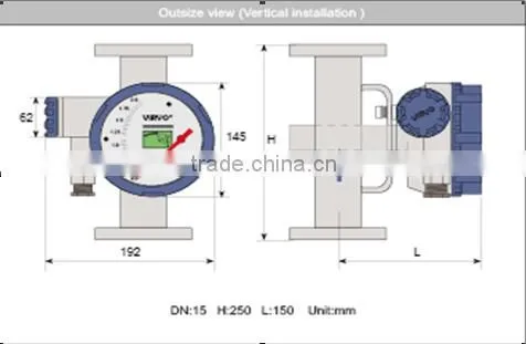 waste water rotameter flow meter/digital diesel rotameter flow meter