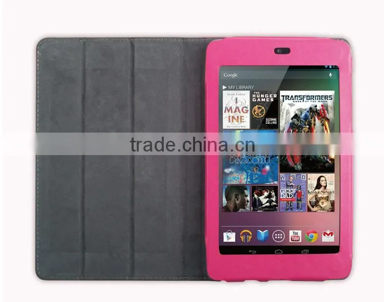 Pink Smart Cover Slim Magnetic PU Leather Case for Google Nexus 7Inch Tablet