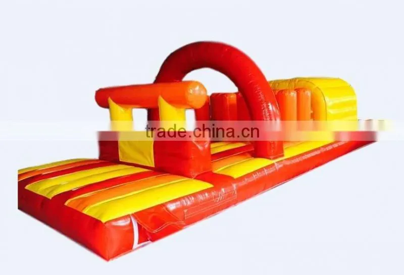 6mLx3.3mWx2.8mH red yellow fire hot inflatable obstacle course outdoor adult inflatable obstacle course cheap