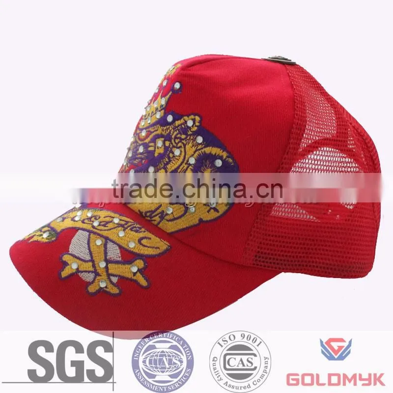 Red trucker cap