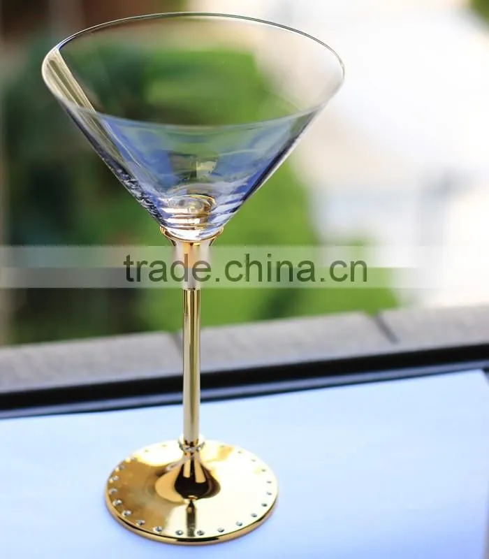 Top drawer handmade lead free clear glass plate with rose gold mirror glass
