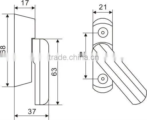 90910543L Aluminum alloy Security Sash blocker Window jammer (Sash Jammer Handle, Security window and door Handle)
