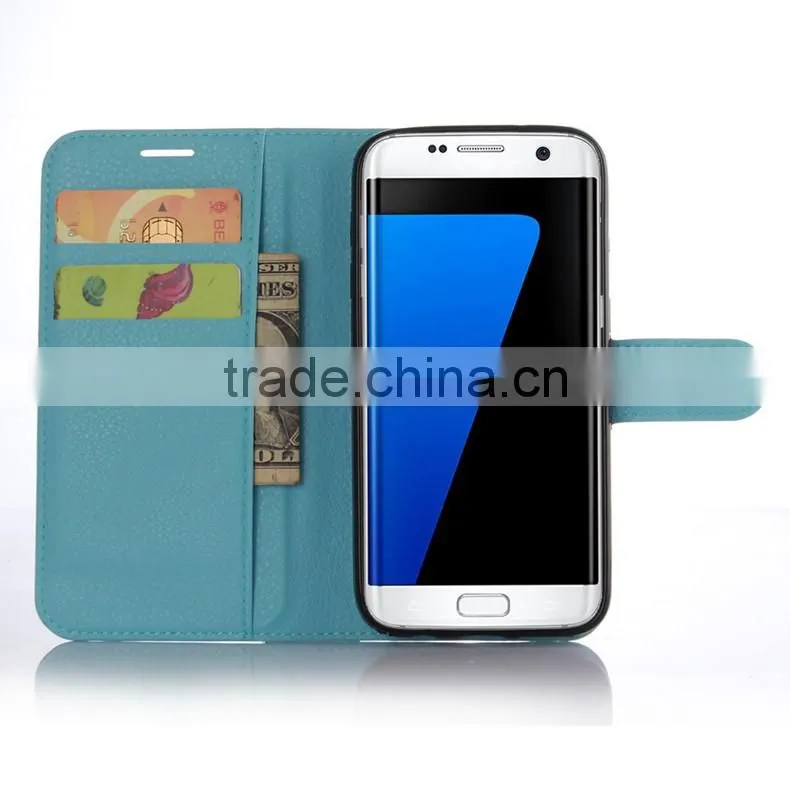 Wallet Leather Case for Samsung Galaxy s7 s7edge Lichi Pattern Leather with Credit Card Slot Holder Stand Flip Leather Cover