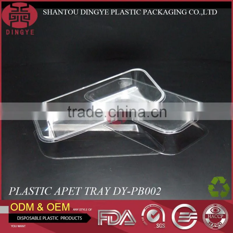 Disposable Plastic PET Packaging Tray Food-grade safty Eco-friendly Transaprent DY-PA001