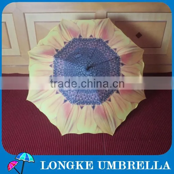 24"beautiful sunflower umbrella with wave boarder