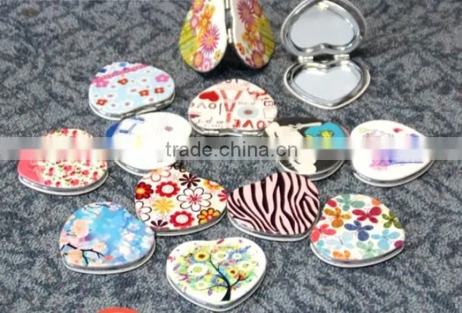 Unique Desktop Compact Mirror PU Leather Makeup Cosmetic Mirror Foldable Table Mirror