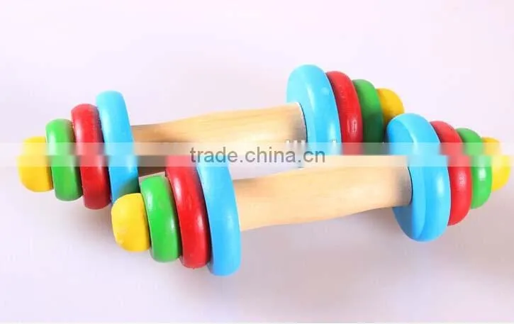 Colorful Wooden Dumbbell For Children and Women