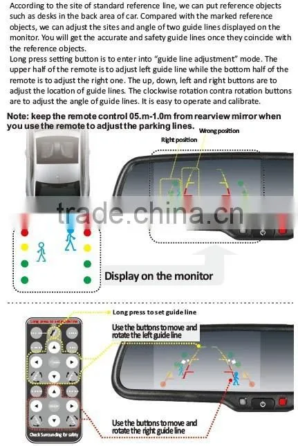 Bluetooth hands free car kit SIRI function car rear view mirror with 4.3inch digital monitor and rear camera display