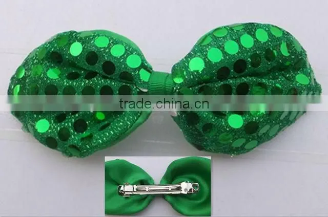beautiful sequin fabric bow barrette