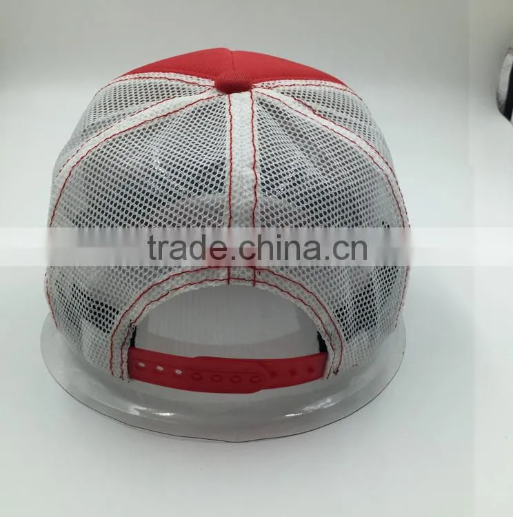 2015 fashion flocking print 5 panel trucker mesh cap