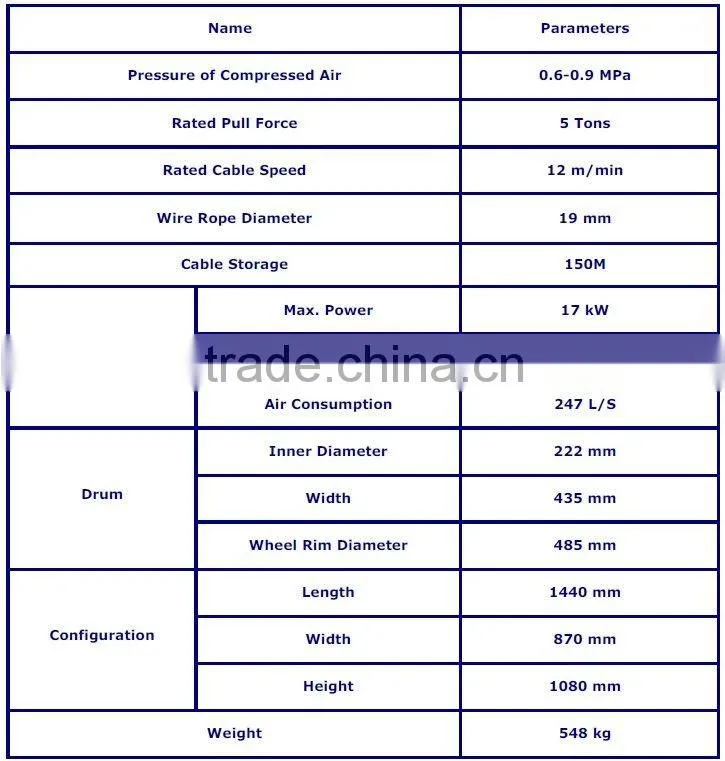 5Ton anchor winches air winch for boats