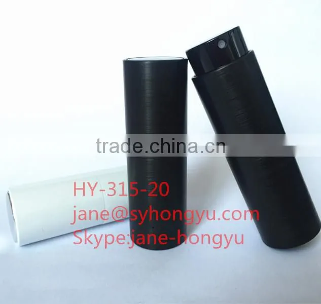 Wholesale 20ml empty round aluminum perfume spray pump glass bottle
