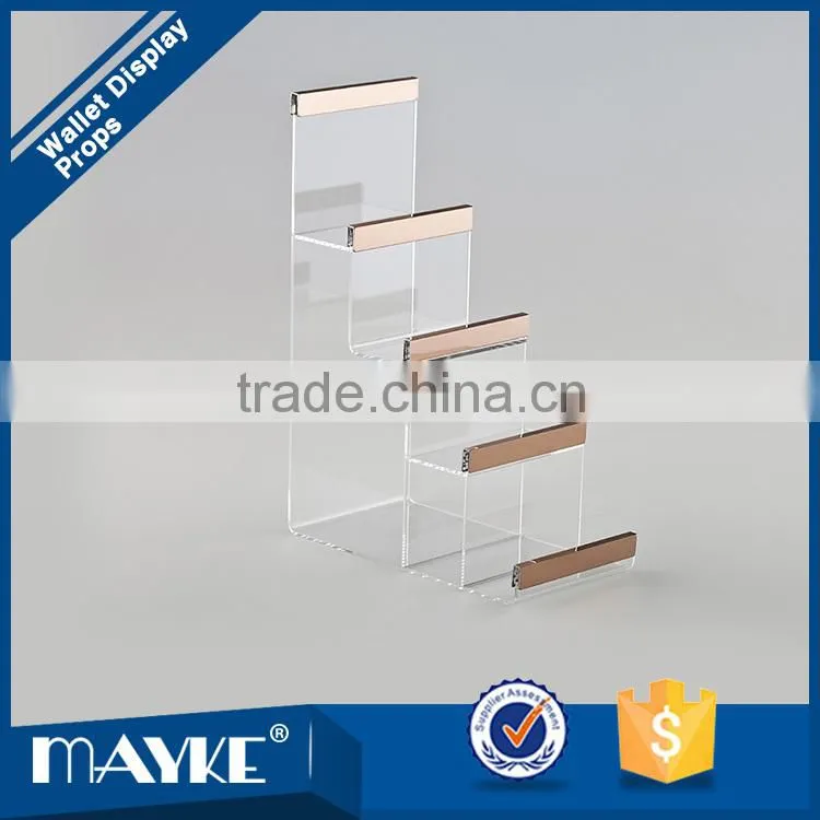 Acrylic material wallet and purse clear display stand sale for factory price
