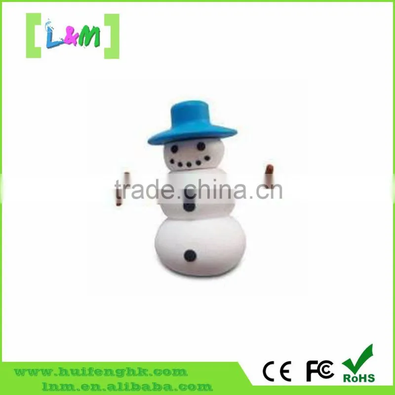 funny snow man for Christmas gifts small and cute usb flash drives with pvc material selling at bolltom price