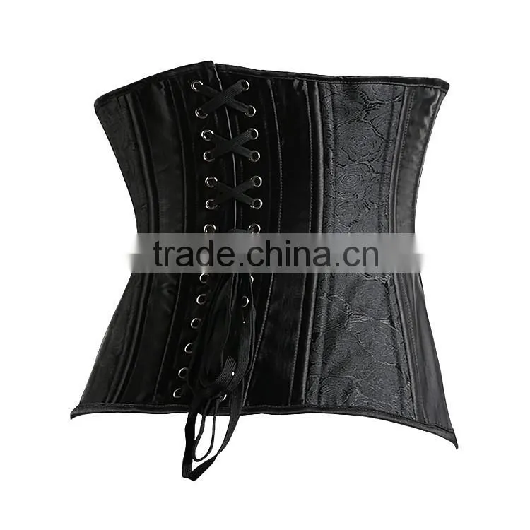 Factory price double steel boned brocade waist training corset