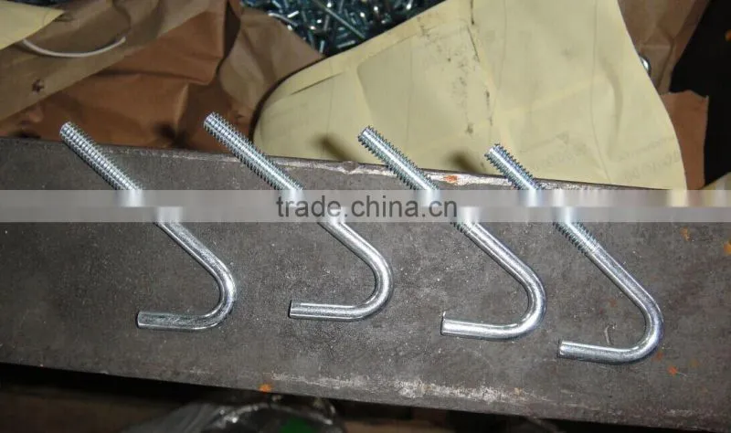 Manufacturer J bolt with square or DIN125 washer white zinc