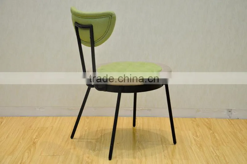 2016 New model dining room hotel chair fabric with steel legs