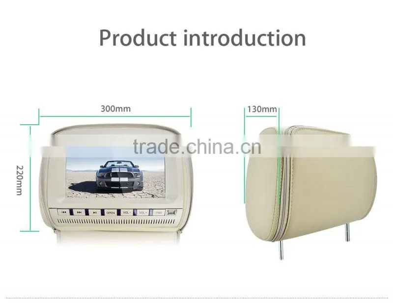 9inch TFT LCD headrest car monitor, car headrest monitor head rest car screen