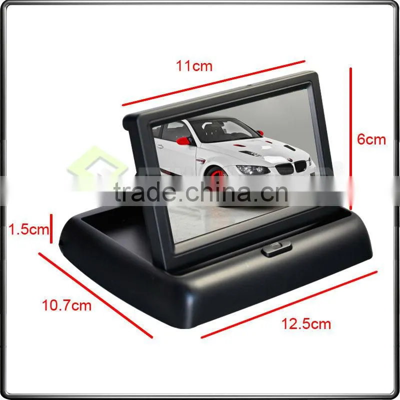 Good Quality 4.3 inch TFT LCD digital foldable in car monitors 480*272