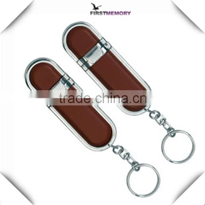 Leather material Commercial Memory Stick 32GB 64GB Key Chain Pendrive