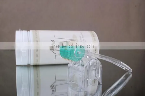 New SPA Derma Roller in Wood and Silicone Stretch Marks Anti Aging Repair Acne Scarring Stimulate Hair Growth