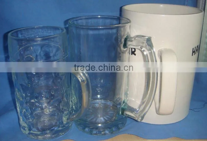 clear beer glass mug with ringer bar used