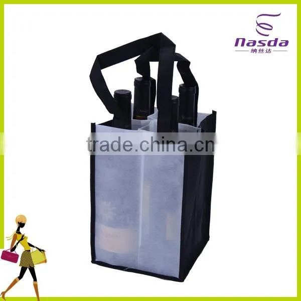non woven wine bag with logo,cheap wine bag for 4 bottles,insulated hot sale nonwoven wine bag