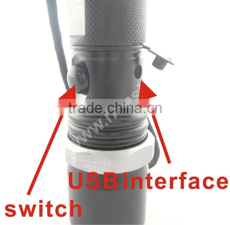 3w xpe adjustable focus beam rechargeable led torch