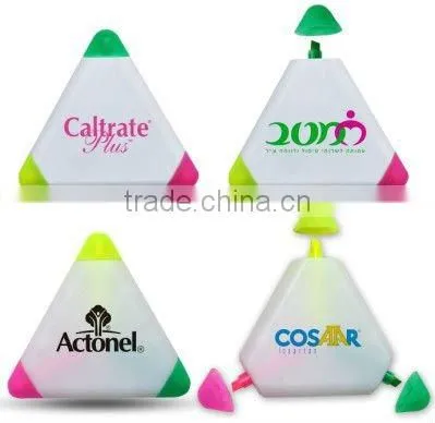 3 in 1 triangle shaped highlighter pen maker/multi colored highlighter pen/office & school supplies