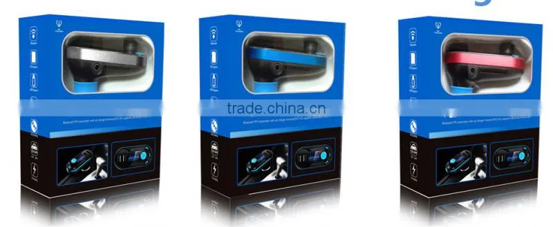New design dual usb Wireless Bluetooth car FM Transmitter MP3 Player Car Kit Charger for iPhone6 Samsung