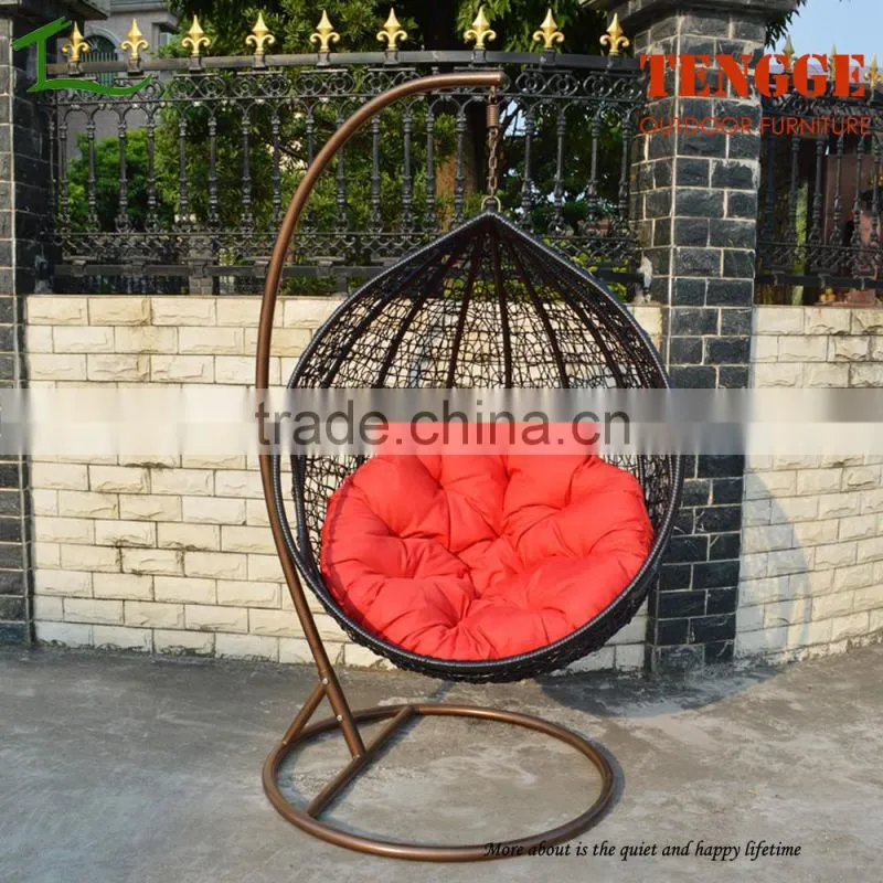 Lovely Pink Rattan Outdoor Wicker Patio Swing Chair Set