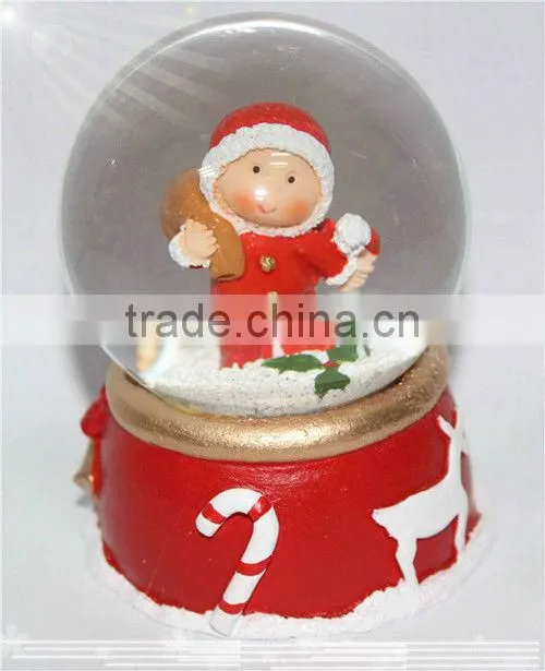 Resin Christmas lighted snow globe