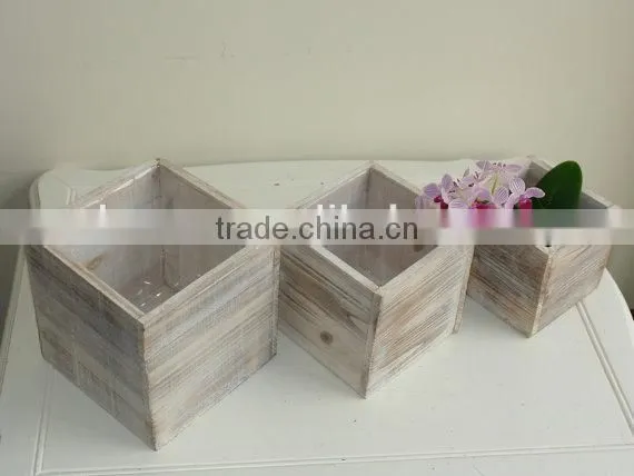 Rustic Little wooden plant Wooden Flower Holder Stand Pot