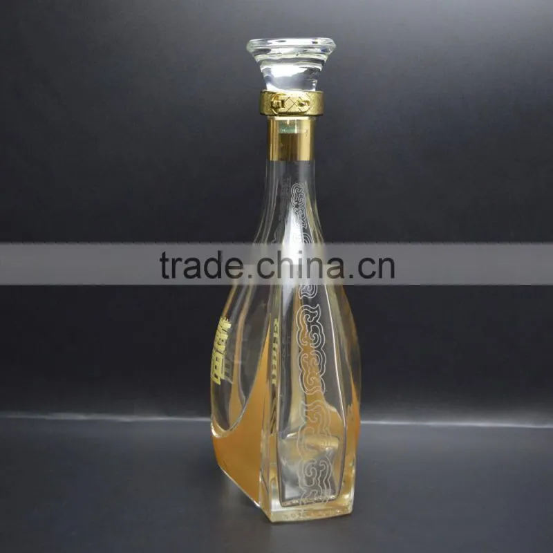 Wine glass bottle vodka/whiskey bottle hot sale glassware custom designed